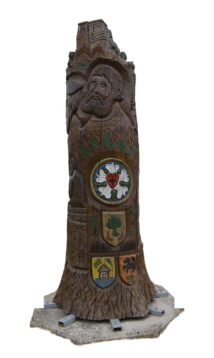 Die geschnitzte Luthereiche-Säule von Dornholzhausen